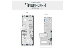 Планировка пентхауса 119 кв м