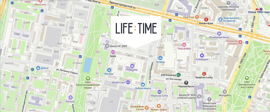 LIFE TIME на карте Москвы