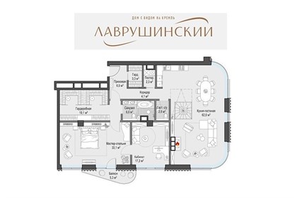 Пентхаус 163.8 кв м в ЖК Лаврушинский