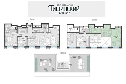 Пентхаус площадью 126.9 кв м в ЖК Тишинский бульвар