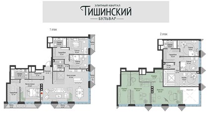 Пентхаус площадью 246 кв м в ЖК Тишинский бульвар