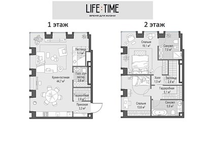 Пентхаус площадью 109.2 кв м в ЖК Лайф Тайм (LIFE TIME)