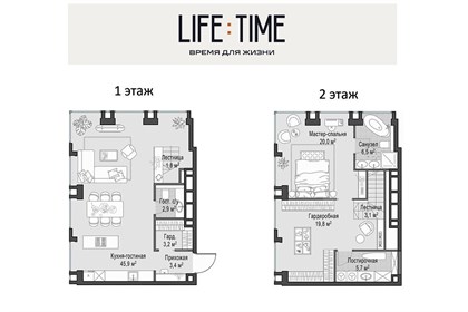 Пентхаус площадью 109.6 кв м в ЖК Лайф Тайм (LIFE TIME)