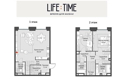 Пентхаус площадью 124.8 кв м в ЖК Лайф Тайм (LIFE TIME)