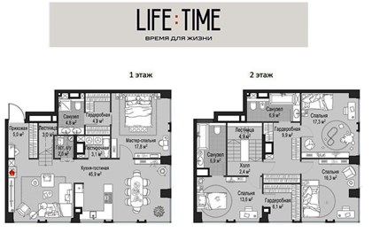 Пентхаус площадью 167.6 кв м в ЖК Лайф Тайм (LIFE TIME)